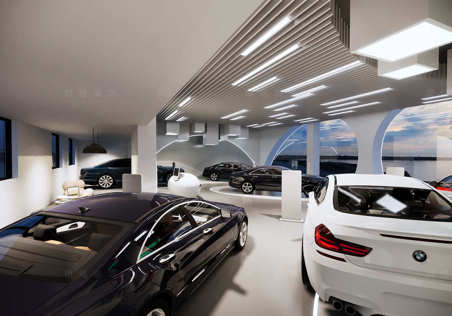 成都雙流二手車交易市場(chǎng)展廳裝修效果圖